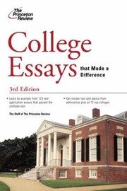 Cover of: College Essays That Made A Difference