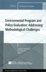 Cover of: Environmental Program And Policy Evaluation Addressing Methodological Challenges by 