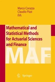 Cover of: Mathematical And Statistical Methods For Actuarial Sciences And Finance