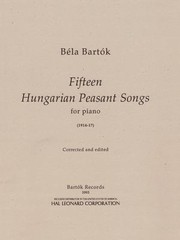 Cover of: Fifteen Hungarian Peasant Songs For Piano 191417