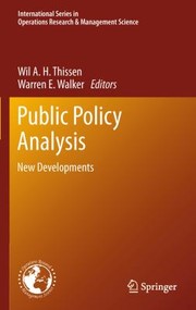 Cover of: Public Policy Analysis New Developments by 