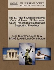 Cover of: St Paul Chicago Railway Co