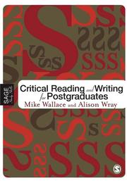 Cover of: Critical Reading and Writing for Postgraduates (Sage Study Skills)