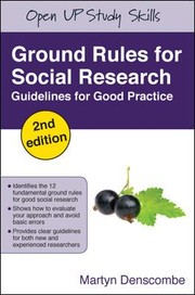 Cover of: Ground Rules For Social Research Guidelines For Good Practice by 