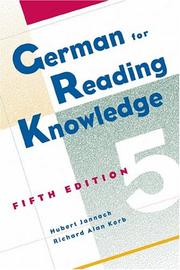 Cover of: German for Reading Knowledge by Hubert Jannach, Hubert Jannach, Richard Alan Korb