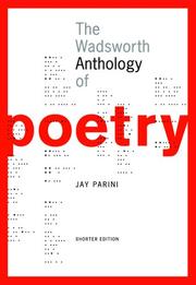 Cover of: The Wadsworth Anthology of Poetry, Shorter Edition (with Poetry 21 CD-ROM)