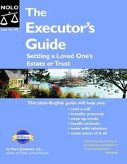 Cover of: The executor's guide: settling a loved one's estate or trust