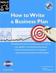 Cover of: How To Write A Business Plan by Mike P. McKeever