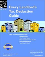 Cover of: Every Landlord's Tax Deduction Guide by Stephen Fishman