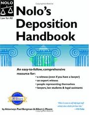 Cover of: Nolo's Deposition Handbook by Paul Bergman, Albert J. Moore