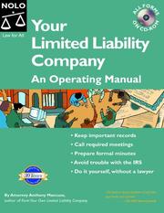 Cover of: Your Limited Liability Company: An Operating Manual
