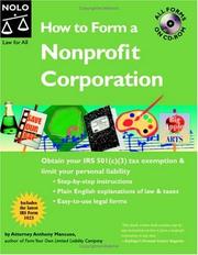 Cover of: How to form a nonprofit corporation by Anthony Mancuso