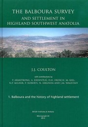 Cover of: Balboura Survey And Settlement In Highland Southwest Anatolia by 