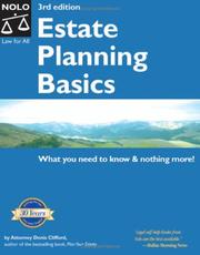 Cover of: Estate Planning Basics by Denis Clifford