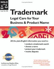 Cover of: Trademark: legal care for your business & product name