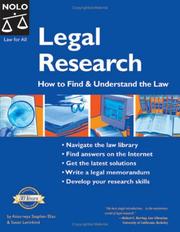 Cover of: Legal Research: How to Find & Understand the Law