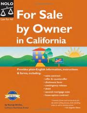 Cover of: For sale by owner in California by George Devine
