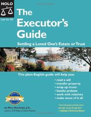 Cover of: The executor's guide by Randolph, Mary.