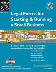Cover of: Legal forms for starting & running a small business by Fred Steingold