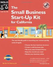 Cover of: The small business start-up kit for California by Peri Pakroo, Peri Pakroo