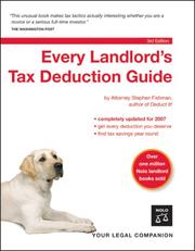 Cover of: Every Landlord's Tax Deduction Guide by Stephen Fishman