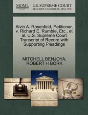 Cover of: Alvin A Rosenfeld Petitioner by 