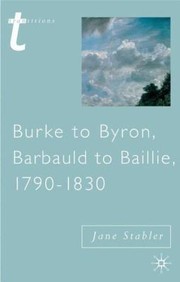 Cover of: Burke To Byron Barbauld To Baillie 17901830