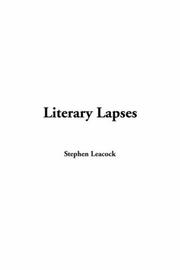 Cover of: Literary Lapses by Stephen Leacock