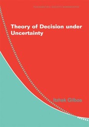 Cover of: Theory of Decision Under Uncertainty
            
                Econometric Society Monographs