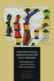 Cover of: Transnational Administrative Rulemaking Performance Legal Effects And Legitimacy