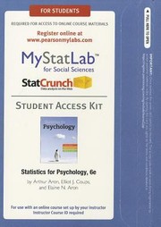 Cover of: Statistics For Psychology New Mypsychlab With Pearson Etext Standalone Access Card