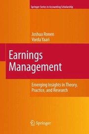 Cover of: Earnings Management Emerging Insights In Theory Practice And Research