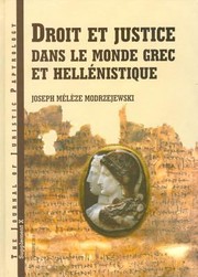 Droit Et Justice Dans Le Monde Grec Et Hellnistique by Joseph Meleze