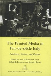 Cover of: The Print Media In Findesicle Italy Publishers Writers And Readers by 