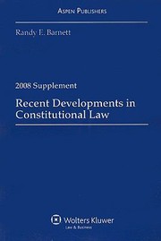Cover of: Recent Developments in Constitutional Law
            
                Case Supplement