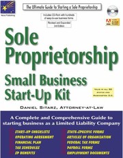 Cover of: Sole Proprietorship
            
                Sole Proprietorship Small Business StartUp Kit by 