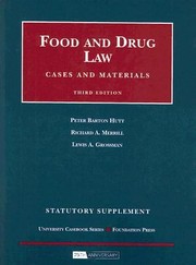 Cover of: Food And Drug Law Statutory Supplement Cases And Materials