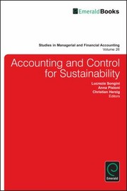 Cover of: Accounting And Control For Sustainability