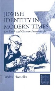 Cover of: Jewish Identity In Modern Times Leo Baeck And German Protestantism