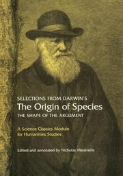 Cover of: Selections From Darwins The Origin Of Species The Shape Of The Argument