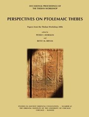 Cover of: Perspectives On Ptolemaic Thebes Papers From The Theban Workshop 2006