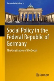 Cover of: Social Policy In The Federal Republic Of Germany by 