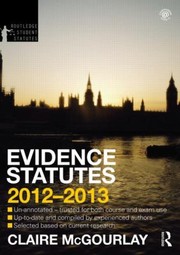Cover of: Evidence Statutes 20122013
