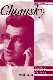 Cover of: Chomsky | Lyons, John