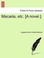Cover of: Macaria Etc A Novel