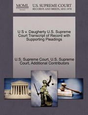 Cover of: U S V Daugherty US Supreme Court Transcript of Record with Supporting Pleadings