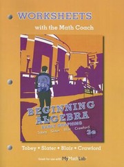 Cover of: Beginning Algebra Worksheets With The Math Coach Early Graphing