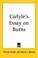 Cover of: Carlyle's Essay On Burns