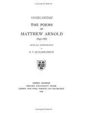 Cover of: The Poems of Matthew Arnold by Matthew Arnold