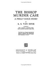 Cover of: The Bishop Murder Case by S. S. Van Dine